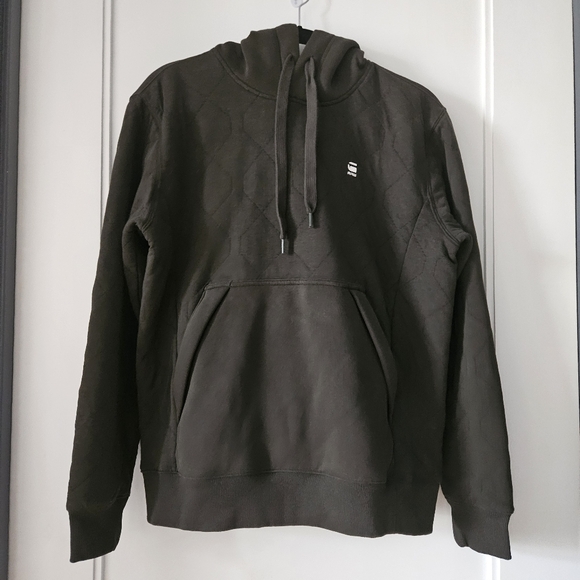 G-Star Raw Men's Utility Quilted Hoodie Olive Green Relaxed Fit Size Medium - Picture 4 of 14